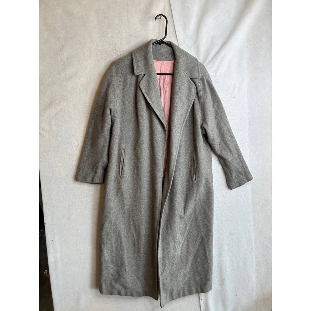 Vintage Kismalian by Somersville 100% Cashmere Coat Gray Longline Overcoat